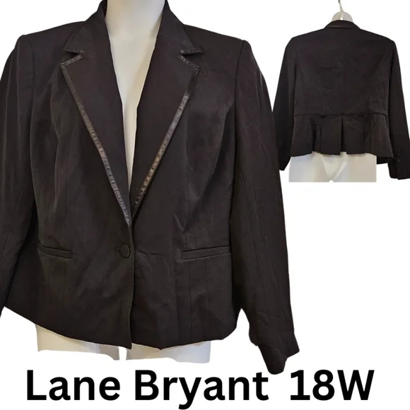 Lane Bryant 18W Black Tuxedo Style Jacket Blazer AK-2046 - Picture 1 of 5